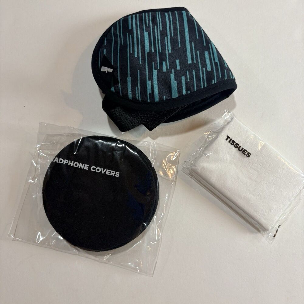 Cole Haan for American Airlines Amenity Kit Teal Gray Travel Pouch Eye Mask - Picture 5 of 6